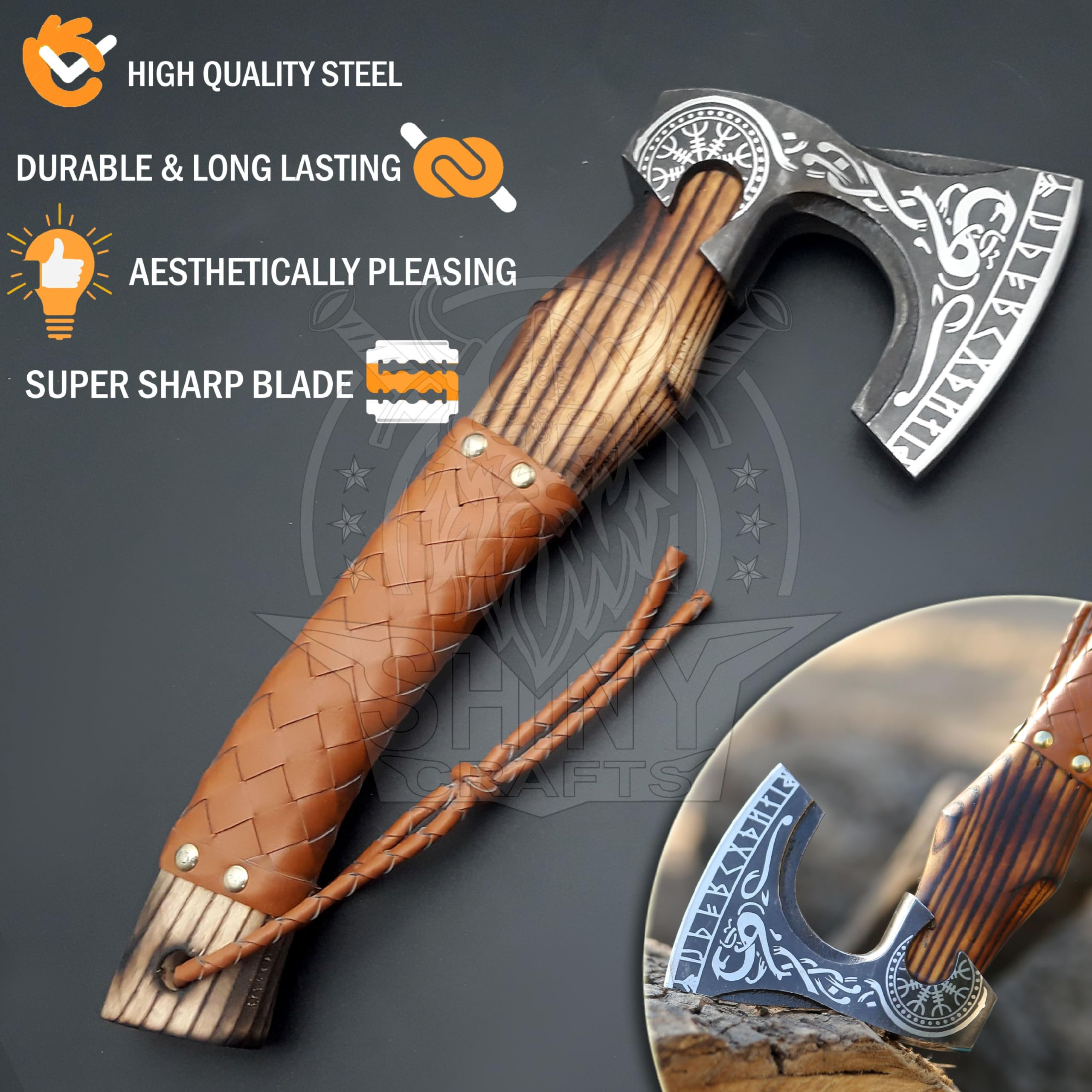 Amazon.com : SHINY CRAFTS-Set of 5 Norse Viking Axes Handmade